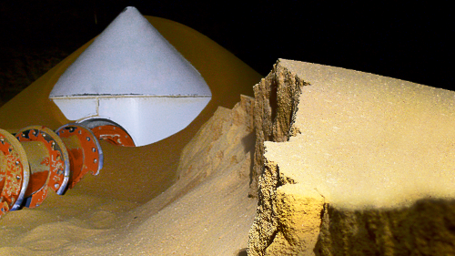 bulk material next to Laidig reclaimer
